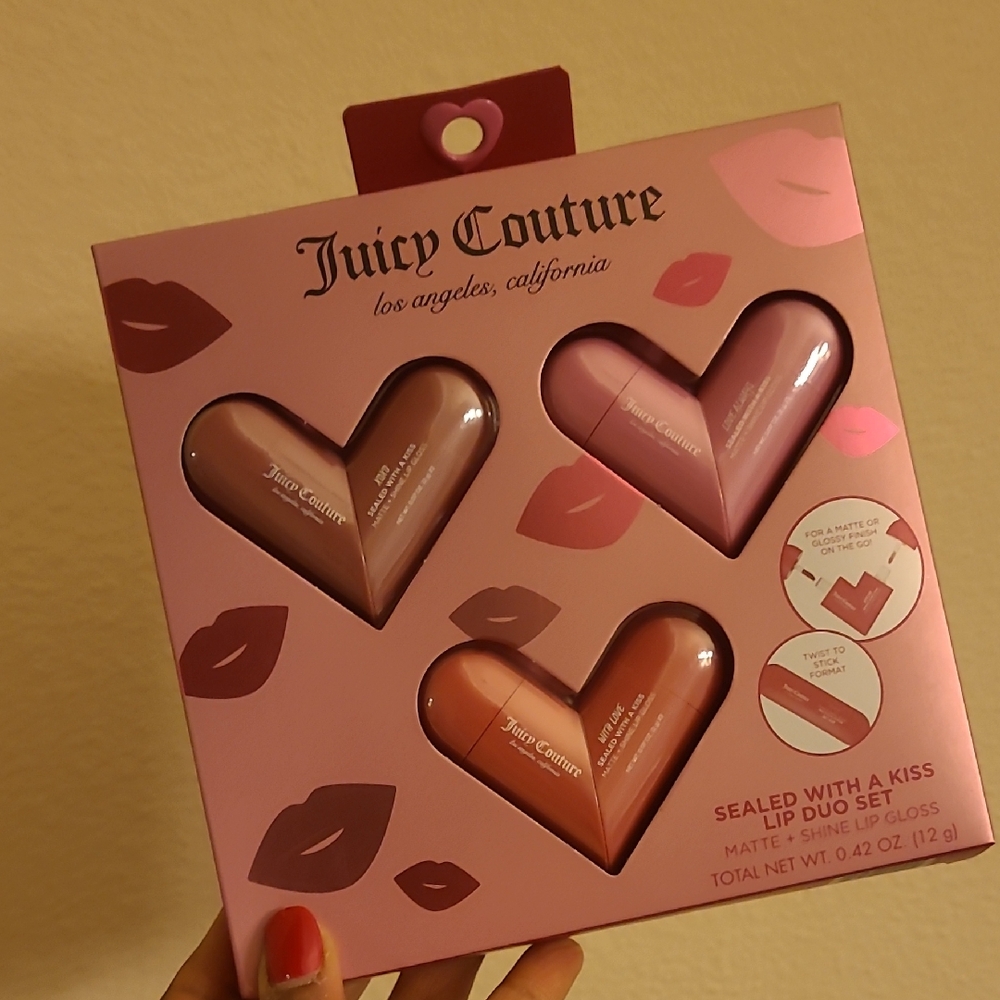 Juicy Couture Sealed With A Kiss Lip Duo Set - Pink and Red